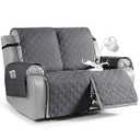 VANSOFY Waterproof Recliner Couch Covers, Sofa Covers 1-Piece Washable Reclining Sofa Cover Non-Slip Furniture Protector with Elastic Straps Pocket for Dogs, Pets(Dark Gray,Oversized 2 Seater)