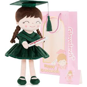 Gloveleya Baby Girl Gifts Graduation Plush Girls Dolls Congratulation Gift for Kindergarten Dark Green 16 inch