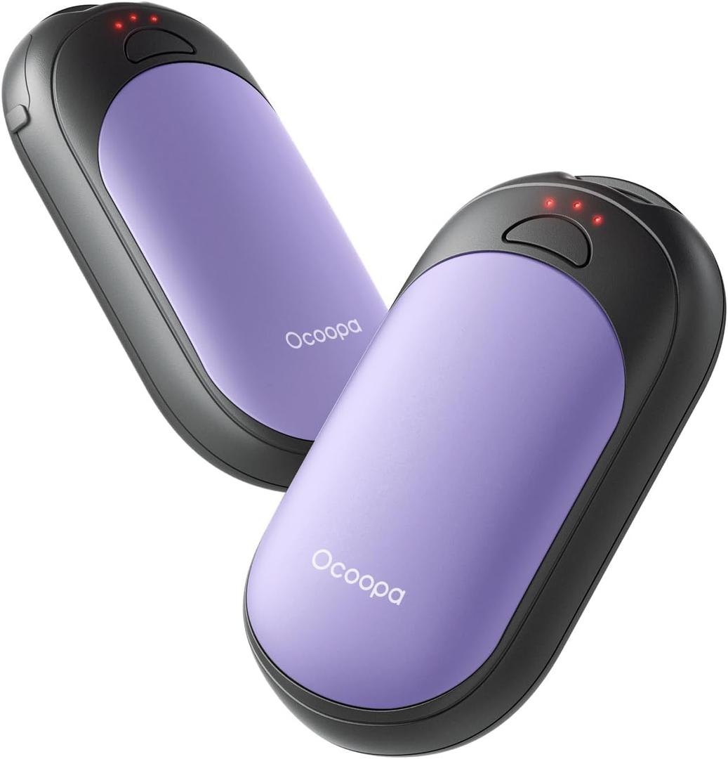 OCOOPA Magnetic Hand Warmers Rechargeable 2 Pack, Electric Handwarmers, Smart Heating UL Certified, 3-Settings,Portable Heater, Ultra Slim Pocket, Hunting Essentials, Gifts for Christmas Men, UT3 Lite (Purple)