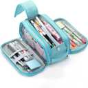 Mr. Pen - Large Capacity Pencil Case - Big Pencil Pouch - Pen Bag (Blue)