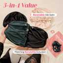 CoolMate Adjustable Satin Silk Bonnet for Sleeping Women, Tie Double Lined Silk Bonnet for Women Long Hair