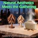 Premium Wooden Trivets Set of 4 - Auto Unfold Tree Design Hot Pot Holders & Countertop Protectors | Beech Wood