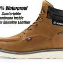 SUREWAY Men 6 Inch Waterproof Soft Toe Work Boots - Moc Toe,Construction Industrial Safety Leather Work Shoes,Oil/Slip Resistant Comfortable Wedge Outsole,EH Rated, Welt,Lace Up,Heavy Duty (8)