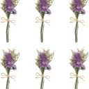 PATIKIL Mini Dried Flower Bouquet, 6 Pcs Forget-me-not Natural Wildflower with Stem Decor Baby's Breath Boho Floral Plant Flower for Crafts DIY Photo Props Gift Wedding Decor, Rose Red