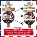 2 Pcs Patriotic 4th of July Yard Sign with Stakes, Red White Blue Cross Lawn Decorations for Outdoor Garden, Independence Day & Memorial Day Decor, USA 250th Anniversary Celebration