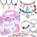 COO&KOO Charm Bracelet Making Kit, A Unicorn Girls Toy That Inspires Creativity and Imagination, Crafts for Girls Ages 8-12 with Jewelry Making Kit Perfect Gifts for 6 7 8 9 10 Girl Self-Expression!
