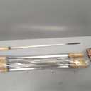 23.5" Large Skewers for Grilling,304 Stainless Steel 0.4 inch Wide Kabob Skewers with Wooden Handle,Heavy-Duty Flat Metal Kebab Skewer,BBQ Barbecue Skewer Reusable for Outdoor Grill-12PCS