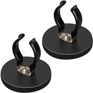 MUTUACTOR Magnetic Hooks,2Pack Non-Slip Magnetic Mount Heavy Duty Hooks for Flashlight Holder,Large Opening Strong Magnets Flexible Clamps for Garage Garden Workshop Storage