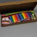 Ramede 7 Pcs Clown Costume Set for Women Circus Outfit Rainbow Tutu Skirt Clown Striped Sock Y Back Adjustable Suspender Hair Scrunchies Bow Tie Headband for Women Halloween Carnival Cosplay