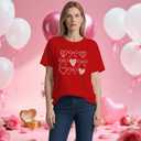 Valentines Shirt for Women Romantic Love Heart Bow T-Shirts Valentine Day Lover Tee Tops (S)