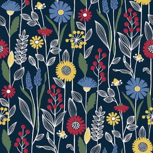 NuWallpaper NUS4045 Jane Peel & Stick Wallpaper, Navy