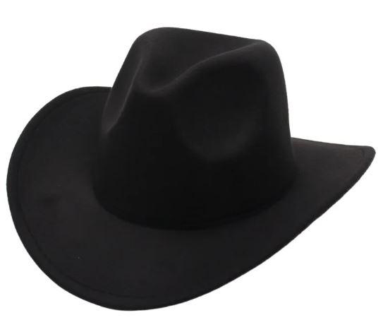 Western Cowboy Hat for Men Women - Wide Brim Cowgirl Fedora Hats , M
