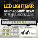 20Inch LED Light Bar with Front License Plate Frame Mount Bracket 22Inch License Plate Mounting Bracket Holder and Off Road LED Light Bar