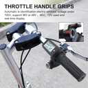 E-Bike Throttle Grip, Electric Bicycle Scooter Handlebar with LCD Battery Voltage Display, Key Knock, Support 36V Or 48V, 60V, 72V, 3 Gear Adjustable Speed Control(6pin)