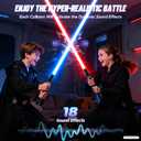 Lightsaber, Dueling Double Light Saber, USB Rechargeable, Metal Hilt with Upgraded 24 Colors 18 Sound 4 Modes Light Sabers for Adults, Lightsabers for Kids Cosplay Birthday for Fun, 2Pack, 40"+40", long