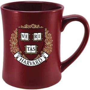 Harvard Crimson Ceramic 16oz Sculpted Mug Officially Licensed Contoured Coffee Cup with Dual-Sided Logo Matte Finish Handwash Recommended