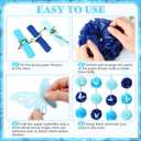 Suncalla 8 Pack Tissue Paper Pom Pom Garlands Paper Flowers with Vines and Butterflies for Birthday Baby Shower Wedding Engagement Bridal Shower Spring Summer Party Decorations(Blue), 5.9 inches