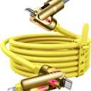 LISEN 6.6FT 240W 4-in-1 Multi Charging Cable, USB A/C to C/L, Yellow, for iPhone 16/15/14 Pro Max/MacBook/iPad Pro/Samsung Galaxy