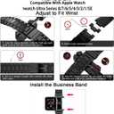 Stainless Steel Band and Case Compatible With Apple Watch Iwatch Ultra Series 11 10 9 8 7 6 5 4 3 2 1 SE 49mm 45mm 46mm 44mm 42mm 41mm 40mm 38mm,Men Women Classic Classy Metal Business