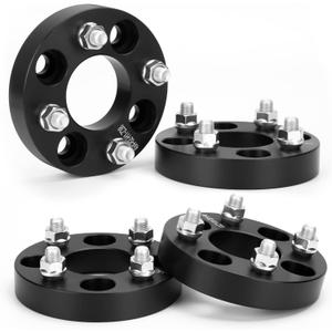 KSP 4x4 Wheel Spacers for Golf Cart, 1" ATV Wheel Spacer Fits for EZ GO EZGO Club Car, 25mm Thick 4x100 & 4x101.6mm Thread Pitch 1/2" x20 Hub bore 62mm, Black 4PCS