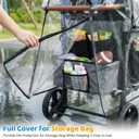 Clear Stroller Rain Cover for Trolley Cart, Rain Cover for Wagon Stroller with Mosquito Net, Big Size Suitable for The WonderFold W4 Original, Waterproof Picnic Camping Accessories (Cart Not Included)