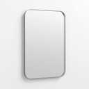 20" x 30" Silver Metal Framed Mirror | Rectangle Bathroom Wall Mirror | Rounded Corner