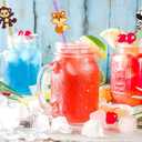 24pcs Reusable Forest Animals Crazy Straws, Drink Cocktail Straws for Lion Fox Zebra Giraffe Safari Birthday Party Supplies Favors, Woodland Party Favors with 2 Cleaning Brushes 6 Colors