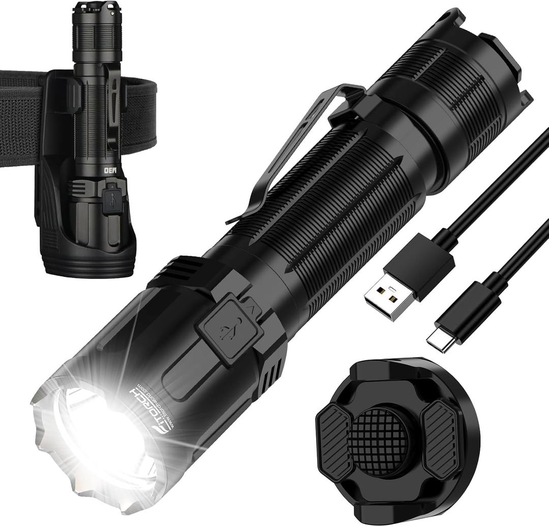 M30 Tactical Flashlight-3300 High Lumen Duty Belt Flashlight for Law Enforcement,Police EDC Flashlights with Holster Tactical Gear