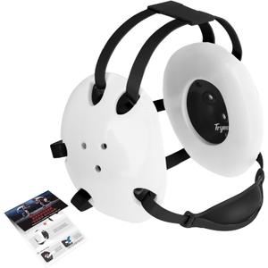 Wrestling Headgear, Youth Wrestling Head Gear with Chin Cup, Sorf Ear Guard for MMA, Jiu-Jitsu (for Users Age 10+) (White Headgear & Black Strap)