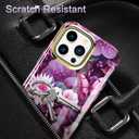 Cute Flower Case for iPhone 14 Pro 6.1 inch Built with Screen Protector, Lightweight and Stylish Full Body Shockproof Protective Rugged TPU Case for Women/Girls-Butterfly