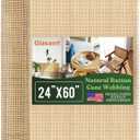 Glasaort 24" x 60" Natural Rattan Cane Webbing Roll, Cane Webbing, Rattan Fabric Roll, Chair Cane Webbing & Open Square Mesh Caning Material for DIY, Furniture Repair, Cabinets, Crafts