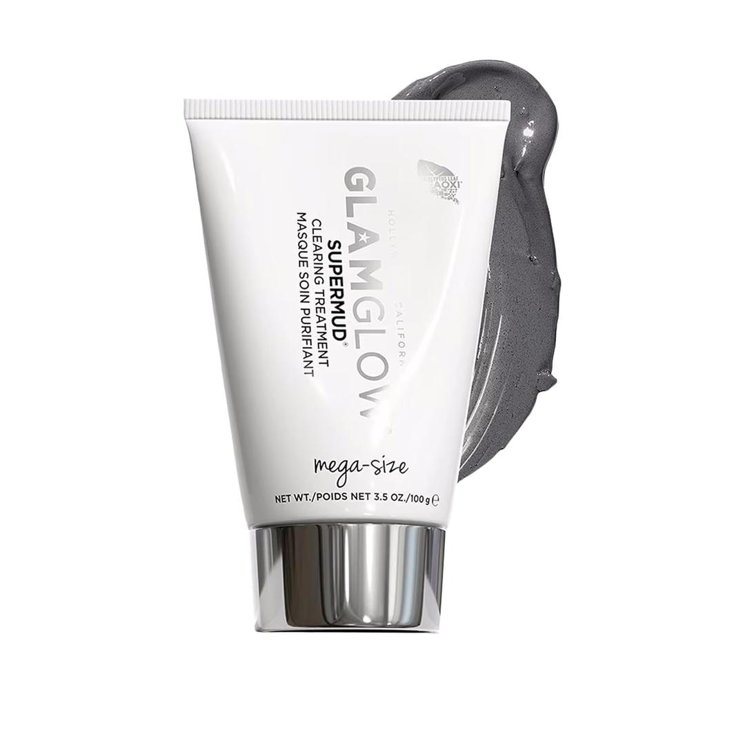Glamglow SUPERMUD Instant Clearing Treatment Face Mask | Clearing Face Mask For Acne Prone Skin and Oiliness to help Minimize Pores | Activated Charcoal, BHA & AHAs