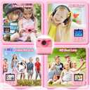 Kids Instant Digital Cameras for Boys and Girls, 1080P HD Dual-Lens Selfie Digital Camera with Print Paper & 32G Card, Christmas Birthday Gifts Toys for Toddler and Teenagers Age 3-16 Years Old (Pink)