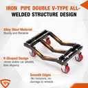 Car Wheel Dollies Set of 4, 6000 lbs Capacity Heavy Duty Wheel Dolly, High-Tensile Steel Construction for Moving Cars, SUVs, Trailers, Motorcycles & Boats 17.5 x 11.5inch