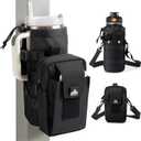 Nefeeko Magnetic Gym Bag, Water Bottle Holder with Phone Pouch, Adjustable Sling Strap, Detachable 2-in-1 Design, Gym Accessories for Men and Women, Water Bottle Bag for Fitness, Sports, Travel (Black)