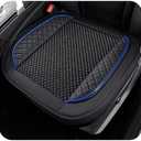 ZNDAW Car Seat Cover, Leather Vehicle Front Bottom Seat Cushion Cover with Storage Pocket, Anti-Slip Bottom Seats Protector Luxury Interior Decor for Most Car Trucks SUVs (Knitting, Black+Blue)