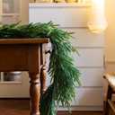 6FT Real Touch Norfolk Pine Green Artificial Christmas Garland Faux Greenery Garland for Holiday Fireplace Mantle Window Indoor Outdoor Decor, Winter Christmas Decorations, 1 Pcs