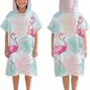 Quick Dry Surf Poncho Changing Towel Robe Hoodie for Kids,Swimming Beach Surfing Diving Home Hot Springs Bathing（Kid-S）