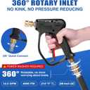 MEKOH Short Pressure Washer Gun, 4000 PSI High Power Washer Spray Gun, 10.5 GPM Foam Gun with 3/8'' Quick Connect, Stubby Pressure Washer Trigger Handle with M22-14mm Adapter for Extension Wand & Hose