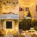 JMEXSUSS 300 LED Remote Control Curtain Lights, Plug in Fairy Curtain Lights Outdoor, Window Wall Hanging String Lights for Bedroom Indoor Dorm Backdrop Wedding Party Patio Christmas Decor, Warm White