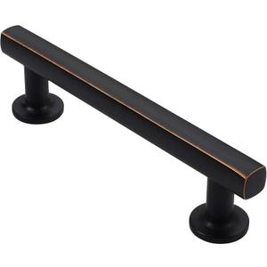 Alzassbg 10 Pack Oil Rubbed Bronze Cabinet Pulls, 4 Inch(102mm) Hole Centers Cabinet Handles Kitchen Hardware Straight Bar Handle Pull for Cabinet and Drawer AL3084ORB (4" Hole Center, Oil Rubbed Bronze)