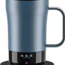 Self-Heating Coffee Mug, 14oz Heated Coffee Mug - Rechargeable Temperature Control Coffee Mug Keep Coffee Hot, Smart Mug Great Gift for Coffee Lovers & Slow Sippers (Steel Blue)