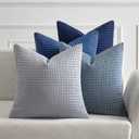 MIULEE Pack Of 4 Corduroy Decorative Throw Pillow Covers 18x18 Inch Soft Boho Couch Throw Pillows Modern Farmhouse Home Decor For Sofa Living Room Bed Luxury Blue