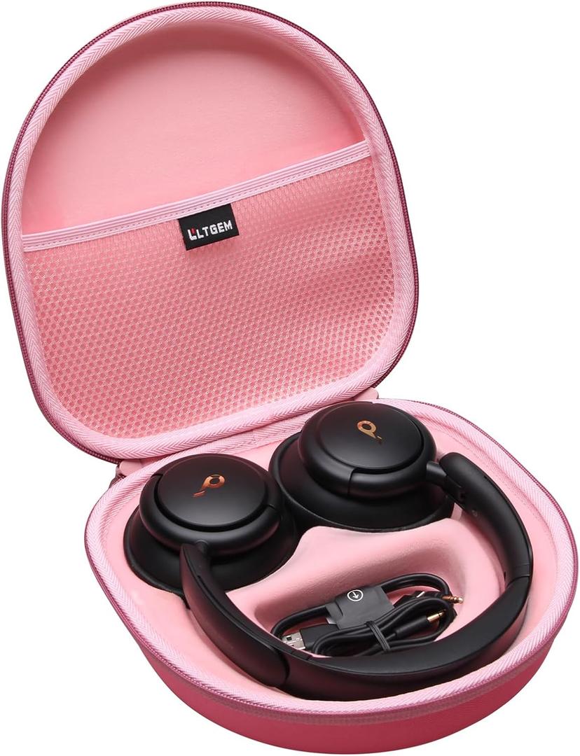 LTGEM Case Compatible with Anker Soundcore Life Q20 / Q20i / Q30 Hybrid Active Noise Cancelling Headphones, Pink