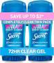 Secret Outlast Antiperspirant Deodorant for Women, 72hr Sweat & Odor Protection, PH Balancing Minerals, ProHyaluronic Acid, Clear Gel, Completely Clean Scent, 2.6 oz (Pack of 2)