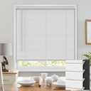 100% Privacy L-Shaped Blades Mini Blinds for Indoor Windows 1" Vinyl Cordless Window Blinds for Home, for Window 22" W  36" H White