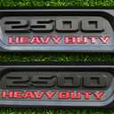 2 Pack OEM 2500 HEAVY DUTY Emblems Left Right Side Badges Hood 3D ABS Compatible with fits 2500 Chrome