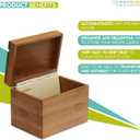 Oceanstar Bamboo Recipe Box with Divider, Natural, 6.80" W x 4.90" D x 5.10" H
