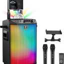 Wireless Karaoke Machine for Adults, TONOR PA System Portable Bluetooth Singing Speaker with Dual Wireless Microphones Microfono, Disco Ball for Home Karaoke, Party, Class and Church K20 (Black)