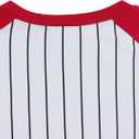 Womens 3/4 Sleeve Red Baseball Shirt for Mom Crewneck Patchwork Raglan Striped Print Baseball Tees  (L)